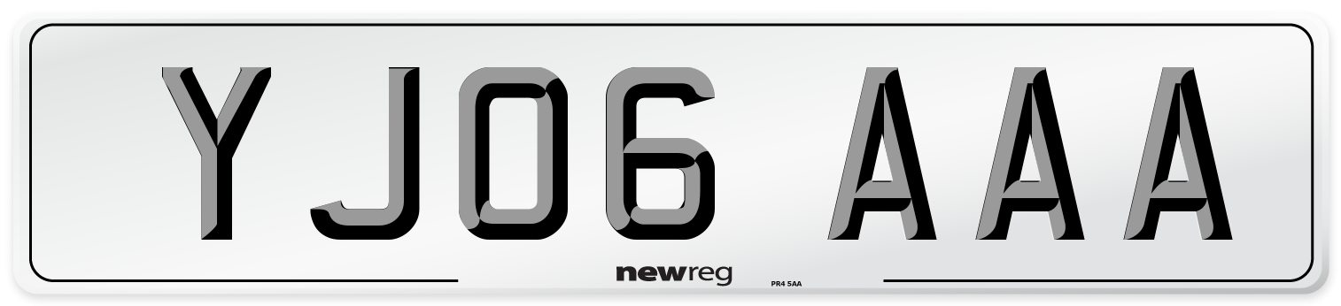YJ06 AAA Number Plate from New Reg